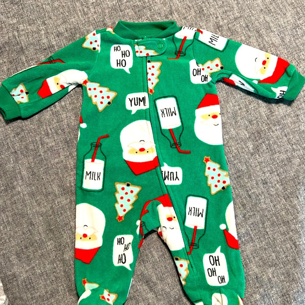 Newborn Christmas Fleece footies